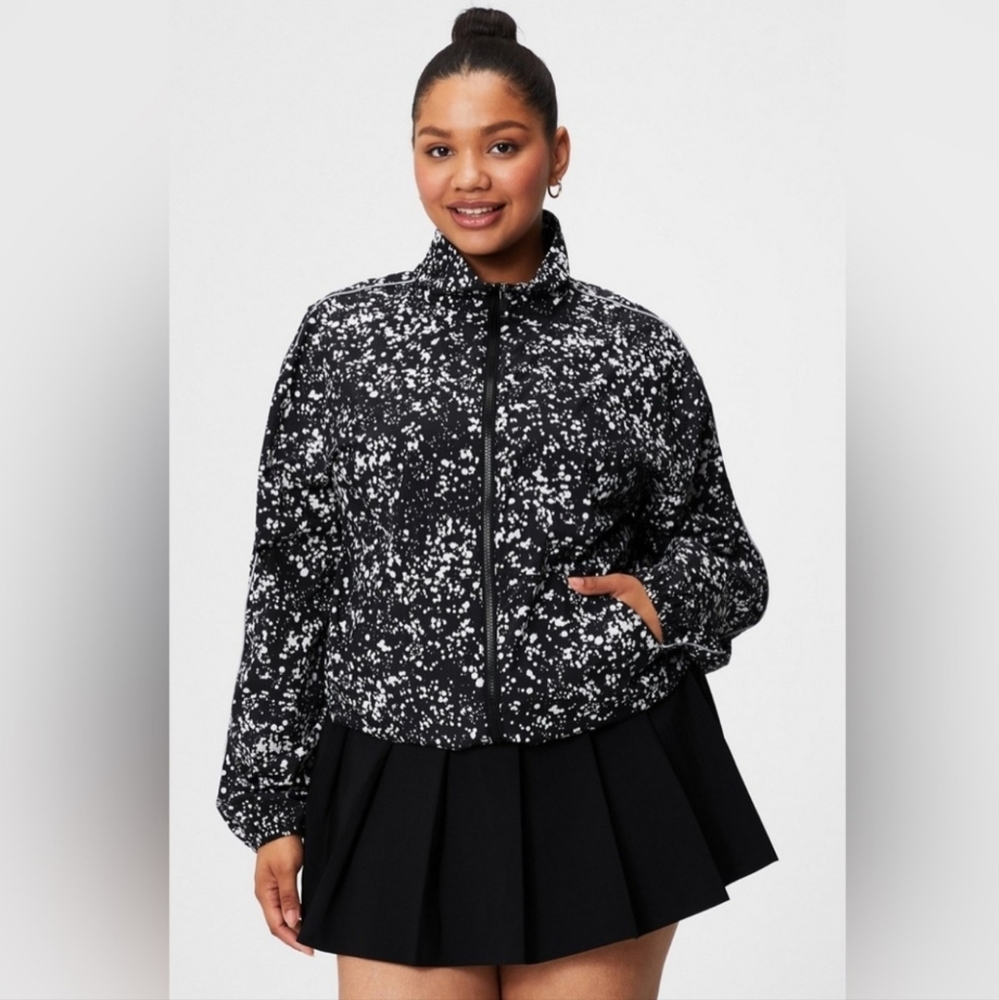 Fabletics Oversize Flyweight Spritz Black Windbreaker Jacket XXL/1X